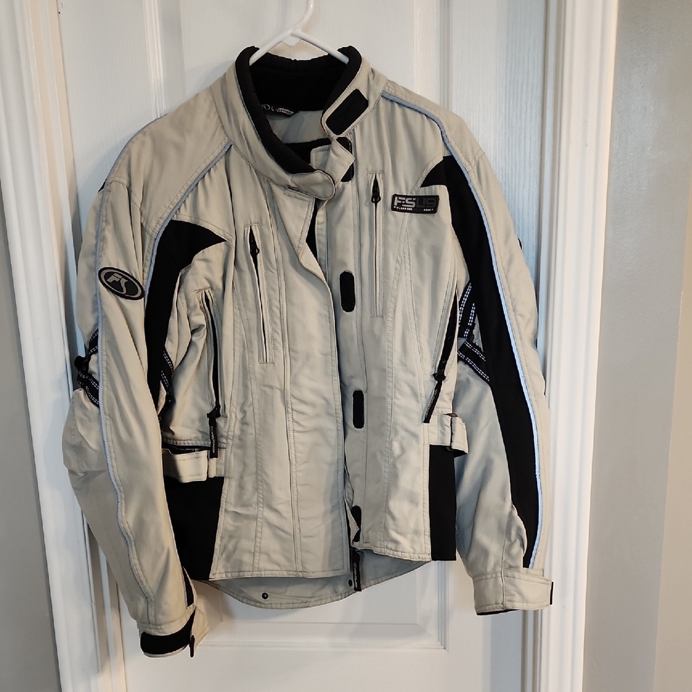 FS Beige and Black Motorcycle Jacket
